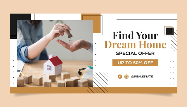 Real estate business sale banner template