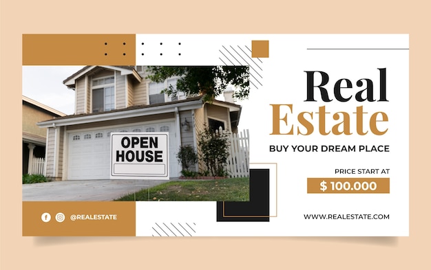 Real estate business social media promo template