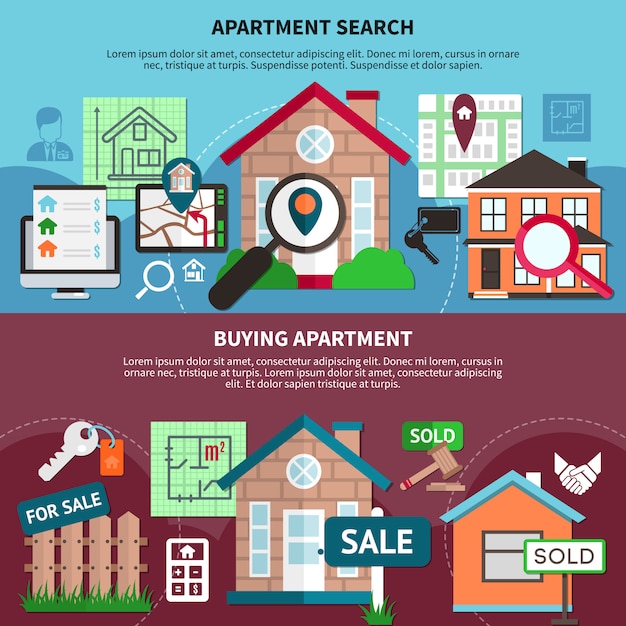 Free Vector real estate composition set