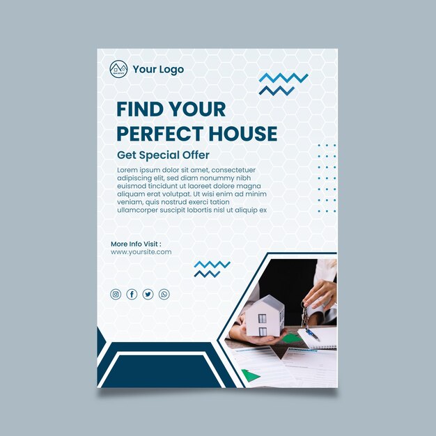 Real estate concept poster template