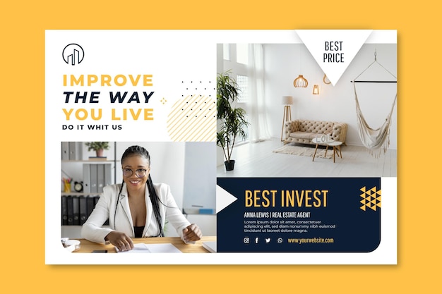 Real estate horizontal banner template