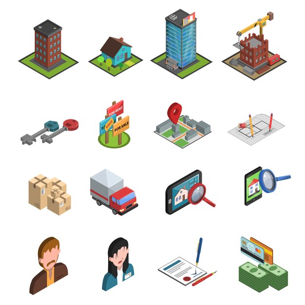 Real Estate Icon Isometric