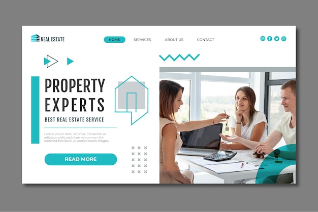 Free Vector real estate landing page template