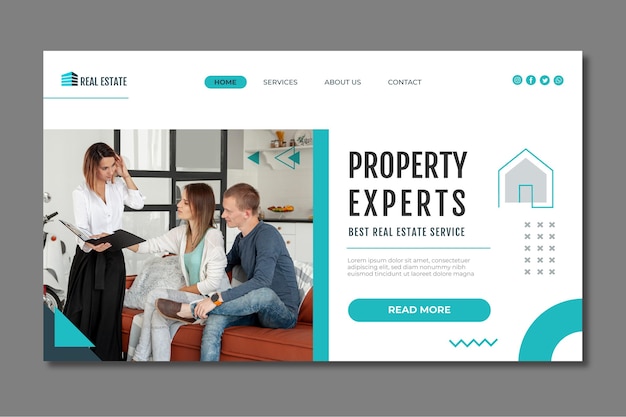 Free Vector real estate landing page template