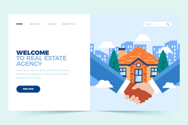 Free vector real estate landing page