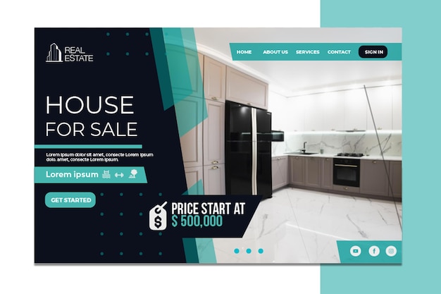 Free Vector real estate landing page