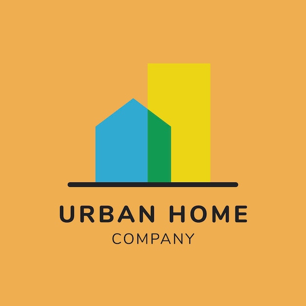 Free Vector real estate logo, business template for branding design vector, urban house company text