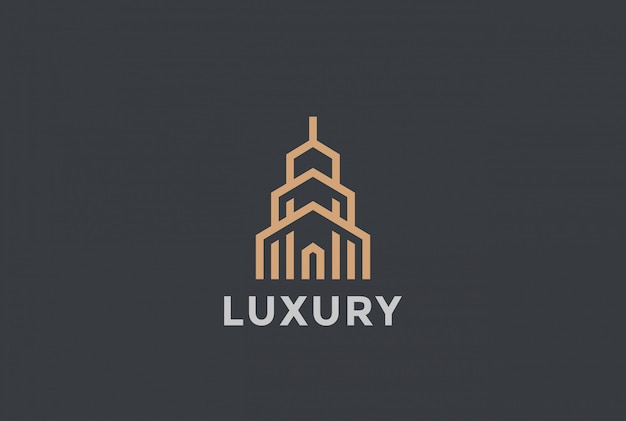 Free Vector real estate logo     linear style.