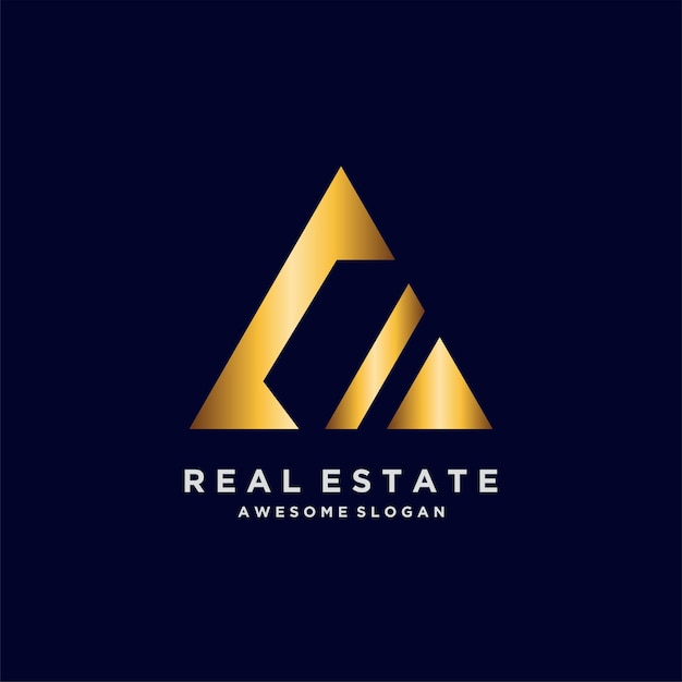 Real estate logo luxury gradient design illustrations