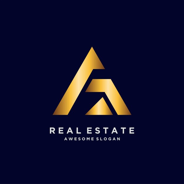 Real estate logo luxury gradient design illustrations