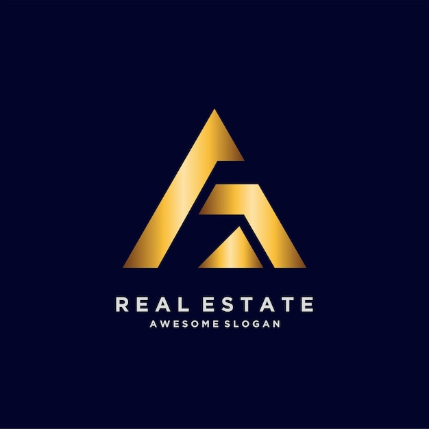 Real estate logo luxury gradient design illustrations