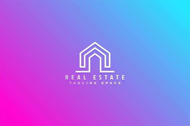 Free Vector real estate logotype with geometric arcs symbol