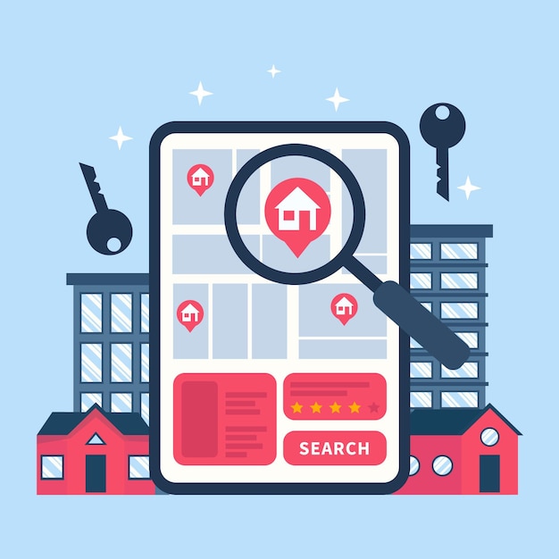 Free Vector real estate searching concept