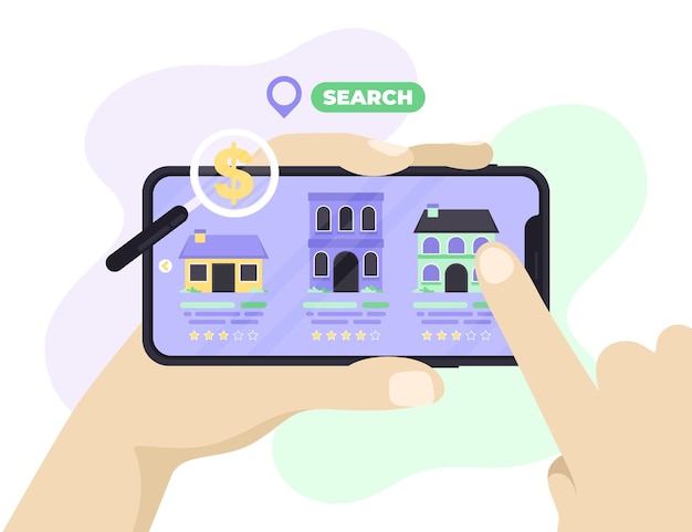 Free Vector real estate searching illustration