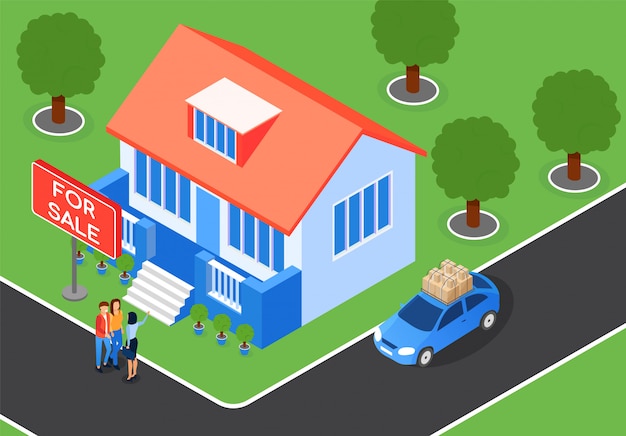 Real Estate Urban House Isometric Vector Building