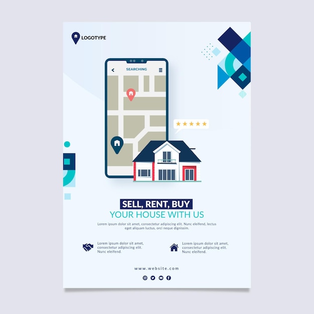 Free Vector real estate vertical flyer template