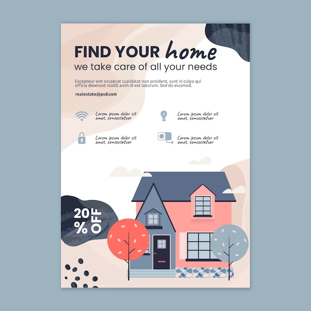 Real estate vertical flyer template