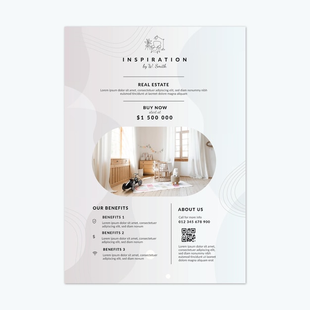 Real estate vertical flyer template