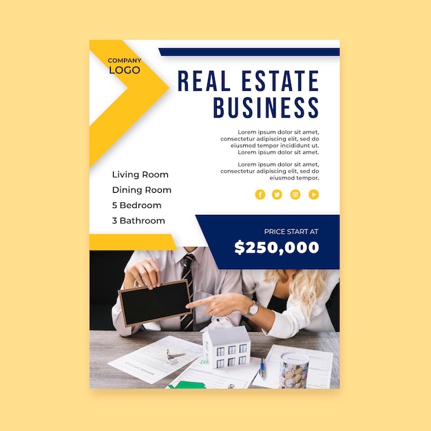 Free Vector real estate vertical flyer