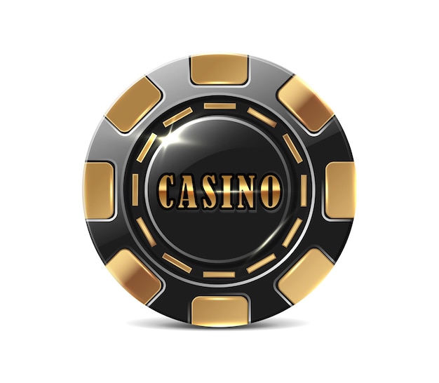 realisitc vector icon illustration Online casino poker chip banner