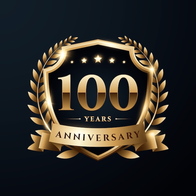 Free Vector realistic 100th birthday logo