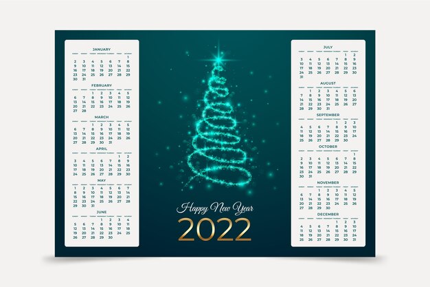 Realistic 2022 calendar template