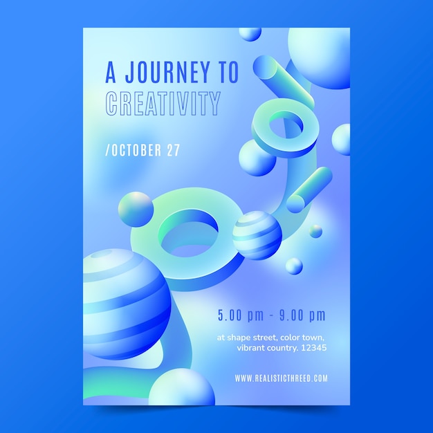 Realistic 3d abstract poster template