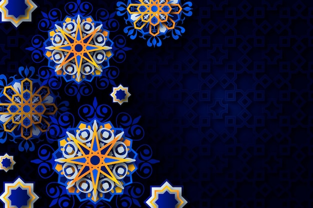 Realistic 3d arabic ornamental background