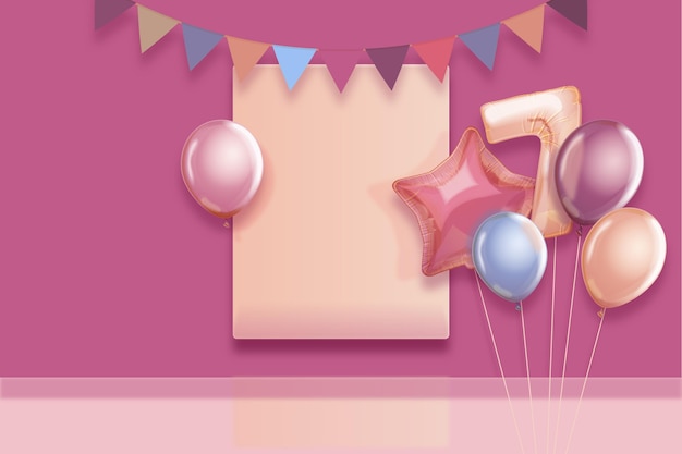 Realistic 3d birthday background