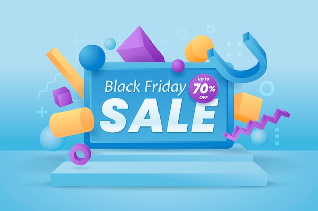 Realistic 3d black friday background