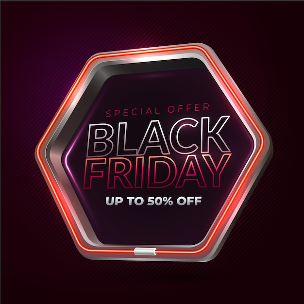 Realistic 3d black friday background