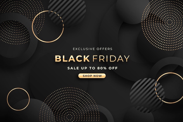 Realistic 3d black friday background