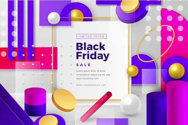 Free Vector realistic 3d black friday background