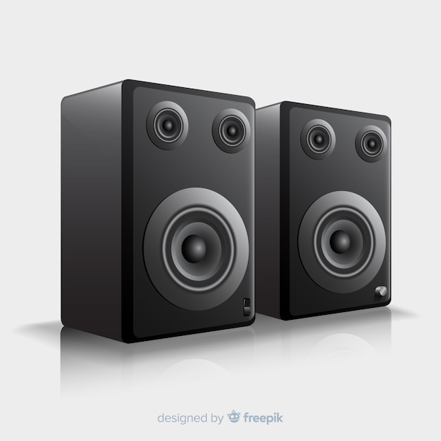 Realistic 3d black speaker background