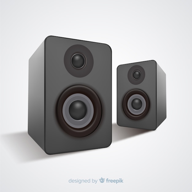 Realistic 3d black speaker background