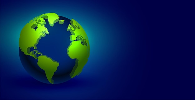 Free Vector realistic 3d earth on blue background