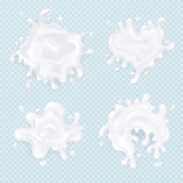 realistic 3D milky drops texture or yogurt drink drips 