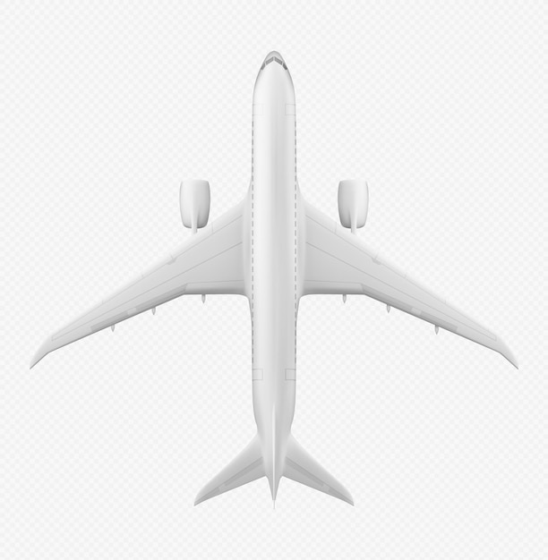 Realistic 3D plane on transparent background