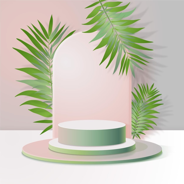 Free Vector realistic 3d podium in pastel colours