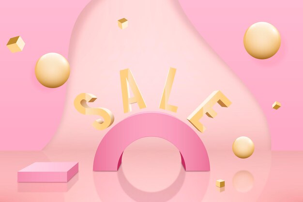 Realistic 3d sale background