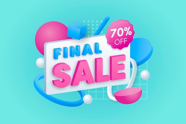 Free Vector realistic 3d sale background