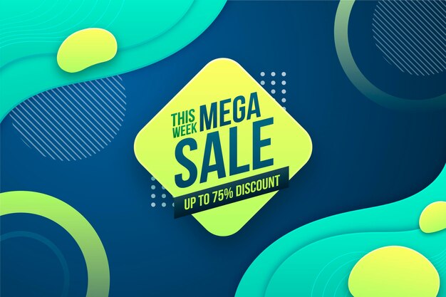 Realistic 3d sale background