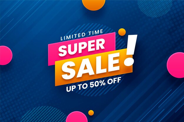 Realistic 3d sale background