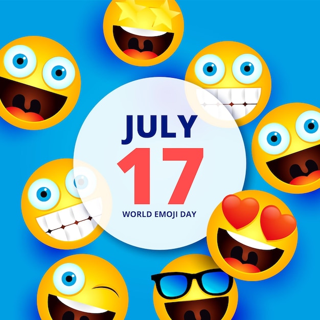 Free Vector realistic 3d world emoji day illustration