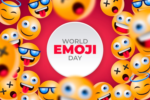 Free Vector realistic 3d world emoji day illustration