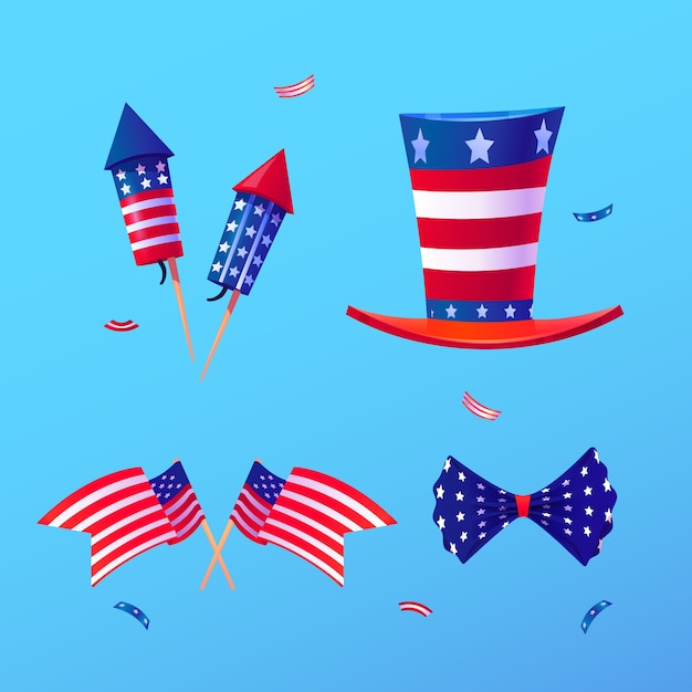 Free Vector realistic 4th of july horizontal banners