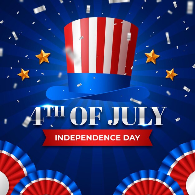 Realistic 4th of july - independence day balloons background