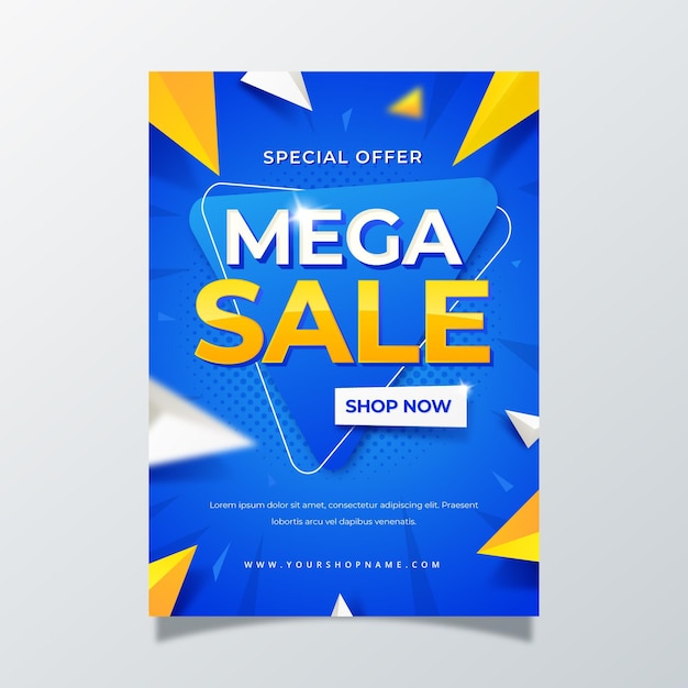 Realistic abstract vertical sale poster template