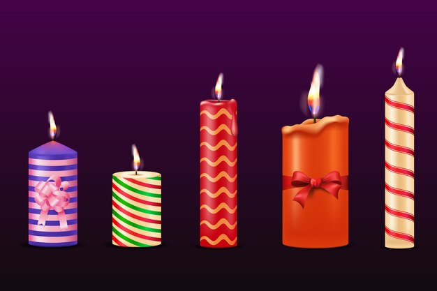 Realistic advent candles collection