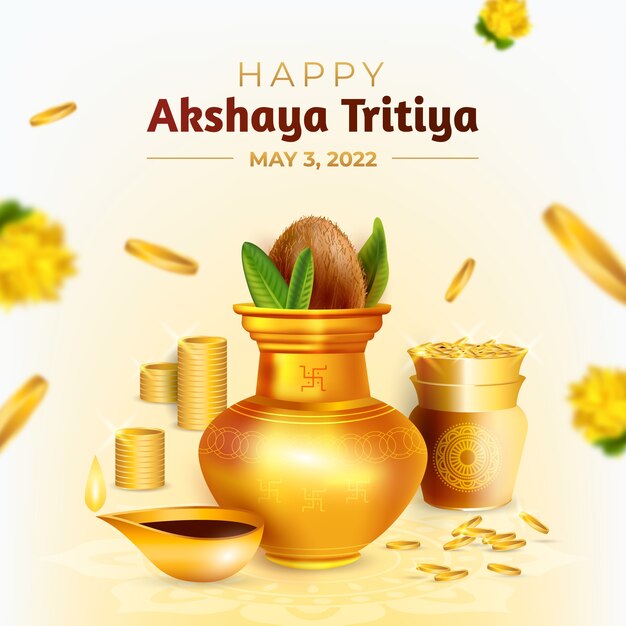 Realistic akshaya tritiya illustration